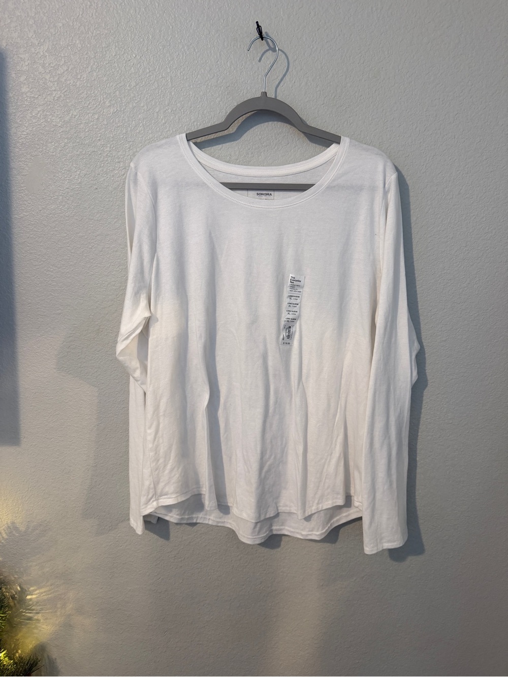 Sonoma White Long-Sleeve Crewneck Tee